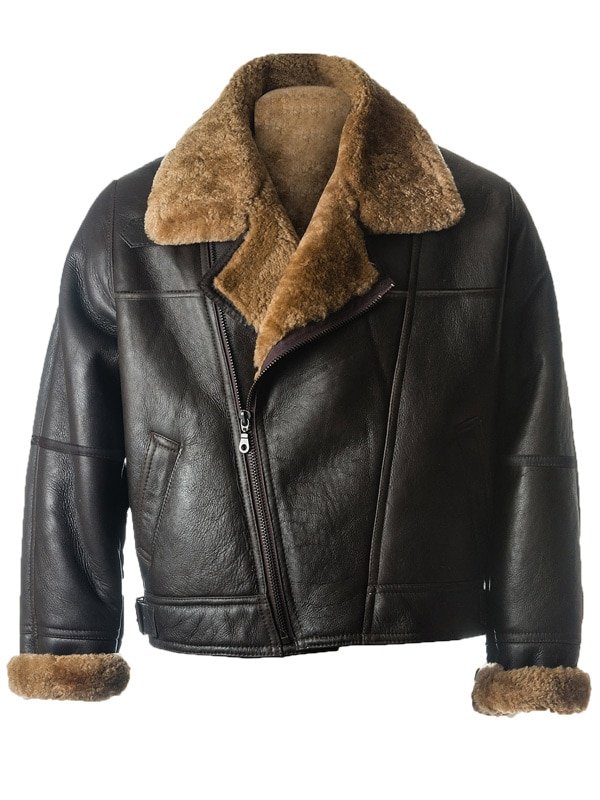 Mens Black Sheepskin Leather Jacket -